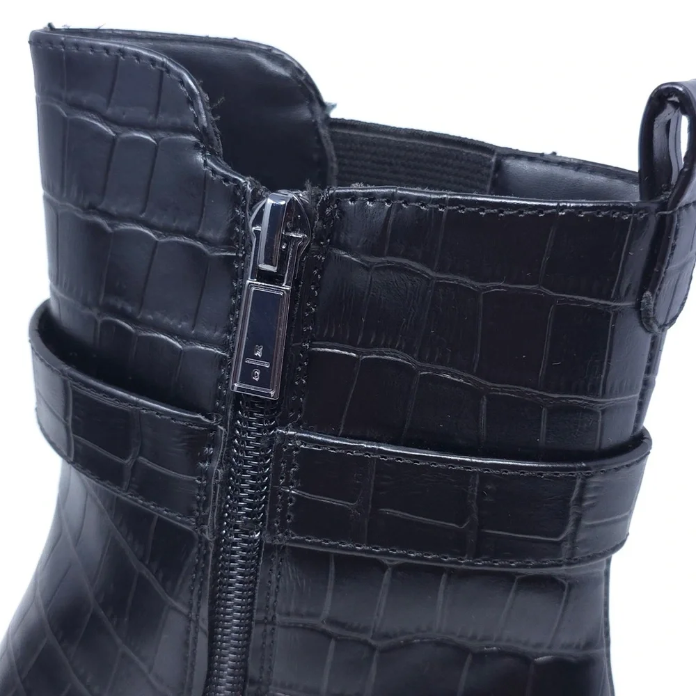 Kenneth Cole Reaction Women's Emerson Fashion Boot, Black Croco, 8M - Picture 8 of 13